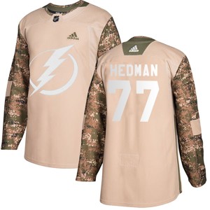 Victor Hedman Youth Adidas Tampa Bay Lightning Authentic Camo Veterans Day Practice Jersey