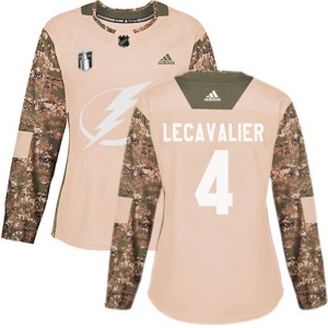 Vincent Lecavalier Women's Adidas Tampa Bay Lightning Authentic Camo Veterans Day Practice 2022 Stanley Cup Final Jersey