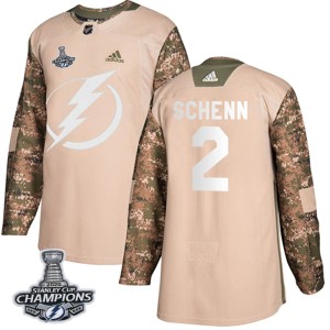 Luke Schenn Men's Adidas Tampa Bay Lightning Authentic Camo Veterans Day Practice 2020 Stanley Cup Champions Jersey