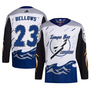 Brian Bellows Men's Adidas Tampa Bay Lightning Authentic White Reverse Retro 2.0 Jersey