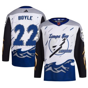 Dan Boyle Men's Adidas Tampa Bay Lightning Authentic White Reverse Retro 2.0 Jersey