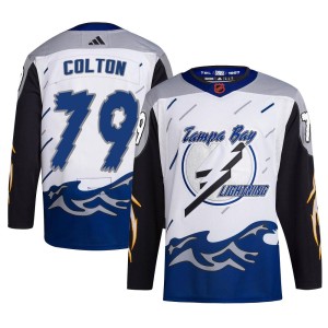 Ross Colton Men's Adidas Tampa Bay Lightning Authentic White Reverse Retro 2.0 Jersey