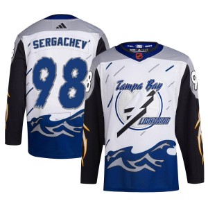 Mikhail Sergachev Men's Adidas Tampa Bay Lightning Authentic White Reverse Retro 2.0 Jersey