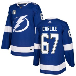 Declan Carlile Youth Adidas Tampa Bay Lightning Authentic Blue Home 2022 Stanley Cup Final Jersey