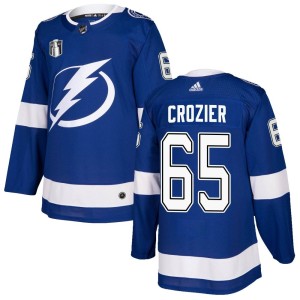 Maxwell Crozier Youth Adidas Tampa Bay Lightning Authentic Blue Home 2022 Stanley Cup Final Jersey