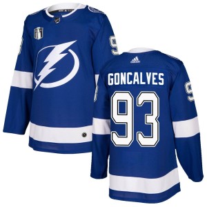 Gage Goncalves Youth Adidas Tampa Bay Lightning Authentic Blue Home 2022 Stanley Cup Final Jersey