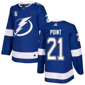 Brayden Point Youth Adidas Tampa Bay Lightning Authentic Blue Home 2022 Stanley Cup Final Jersey
