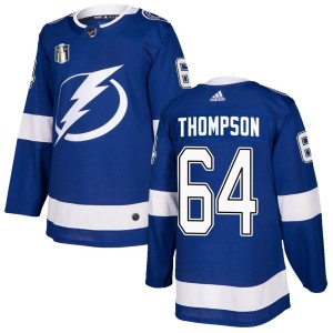 Jack Thompson Youth Adidas Tampa Bay Lightning Authentic Blue Home 2022 Stanley Cup Final Jersey