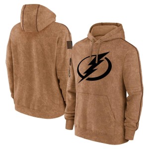 Men's Tampa Bay Lightning Brown 2023 Salute to Service Club Pullover Hoodie