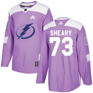Conor Sheary Youth Adidas Tampa Bay Lightning Authentic Purple Fights Cancer Practice Jersey