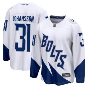 Jonas Johansson Men's Fanatics Branded Tampa Bay Lightning Breakaway White 2022 Stadium Series Jersey
