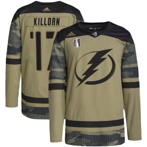 Alex Killorn Men's Adidas Tampa Bay Lightning Authentic Camo Military Appreciation Practice 2022 Stanley Cup Final Jersey