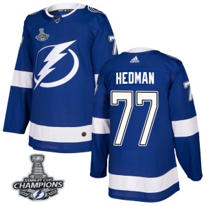 Victor Hedman Men's Adidas Tampa Bay Lightning Authentic Blue Home 2020 Stanley Cup Champions Jersey