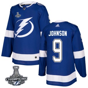Tyler Johnson Men's Adidas Tampa Bay Lightning Authentic Blue Home 2020 Stanley Cup Champions Jersey