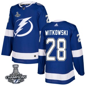 Luke Witkowski Men's Adidas Tampa Bay Lightning Authentic Blue Home 2020 Stanley Cup Champions Jersey