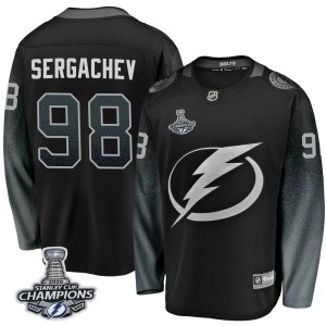 Mikhail Sergachev Men's Fanatics Branded Tampa Bay Lightning Breakaway Black Alternate 2020 Stanley Cup Champions Jersey