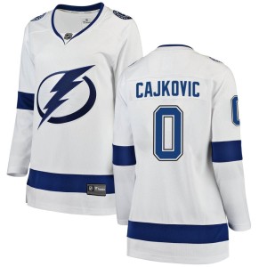 Maxim Cajkovic Women's Fanatics Branded Tampa Bay Lightning Breakaway White Away Jersey