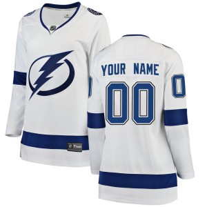 Custom Women's Fanatics Branded Tampa Bay Lightning Breakaway White Custom Away Jersey