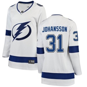 Jonas Johansson Women's Fanatics Branded Tampa Bay Lightning Breakaway White Away Jersey