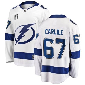 Declan Carlile Youth Fanatics Branded Tampa Bay Lightning Breakaway White Away 2022 Stanley Cup Final Jersey