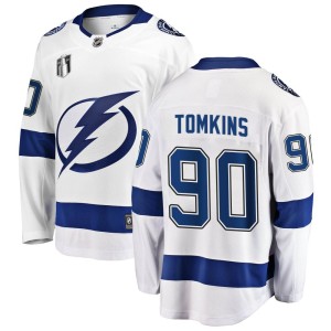 Matt Tomkins Youth Fanatics Branded Tampa Bay Lightning Breakaway White Away 2022 Stanley Cup Final Jersey