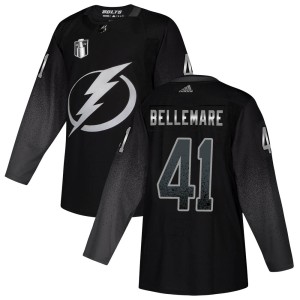 Pierre-Edouard Bellemare Youth Adidas Tampa Bay Lightning Authentic Black Alternate 2022 Stanley Cup Final Jersey