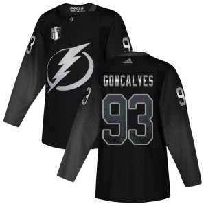 Gage Goncalves Youth Adidas Tampa Bay Lightning Authentic Black Alternate 2022 Stanley Cup Final Jersey