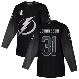 Jonas Johansson Youth Adidas Tampa Bay Lightning Authentic Black Alternate 2022 Stanley Cup Final Jersey