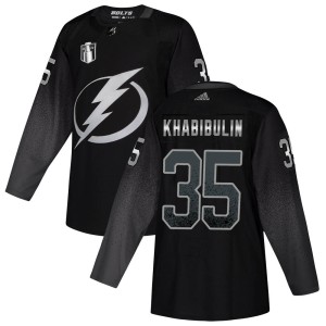 Nikolai Khabibulin Youth Adidas Tampa Bay Lightning Authentic Black Alternate 2022 Stanley Cup Final Jersey