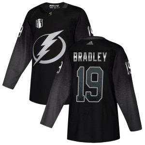 Brian Bradley Men's Adidas Tampa Bay Lightning Authentic Black Alternate 2022 Stanley Cup Final Jersey