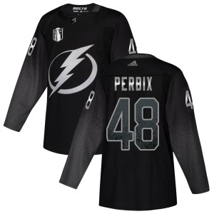 Nick Perbix Men's Adidas Tampa Bay Lightning Authentic Black Alternate 2022 Stanley Cup Final Jersey