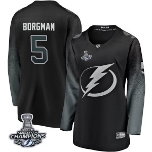 Andreas Borgman Women's Fanatics Branded Tampa Bay Lightning Breakaway Black Alternate 2020 Stanley Cup Champions Jersey