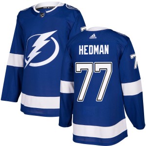 Victor Hedman Men's Adidas Tampa Bay Lightning Authentic Blue Jersey