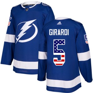 Dan Girardi Youth Adidas Tampa Bay Lightning Authentic Blue USA Flag Fashion Jersey