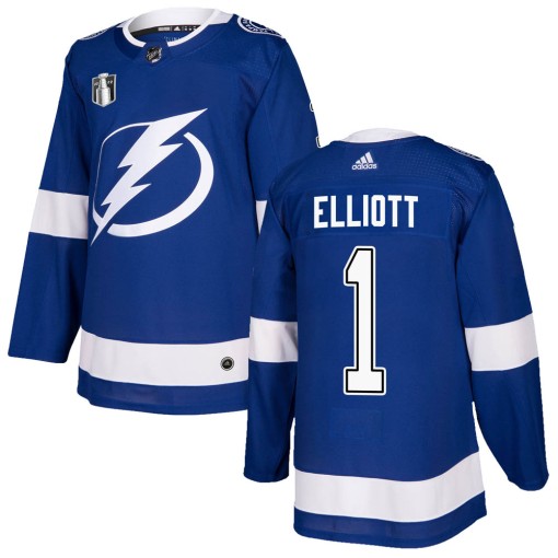 Brian Elliott Men's Adidas Tampa Bay Lightning Authentic Blue Home 2022 Stanley Cup Final Jersey