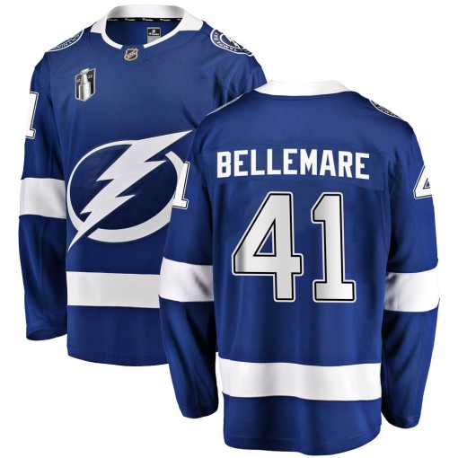 Pierre-Edouard Bellemare Youth Fanatics Branded Tampa Bay Lightning Breakaway Blue Home 2022 Stanley Cup Final Jersey