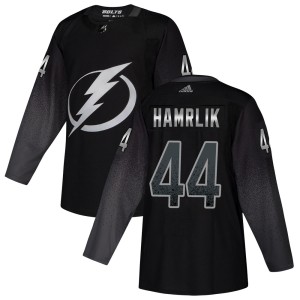 Roman Hamrlik Youth Adidas Tampa Bay Lightning Authentic Black Alternate Jersey