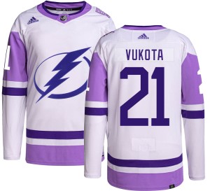 Mick Vukota Youth Adidas Tampa Bay Lightning Authentic Hockey Fights Cancer Jersey