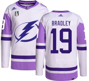 Brian Bradley Youth Adidas Tampa Bay Lightning Authentic Hockey Fights Cancer 2022 Stanley Cup Final Jersey