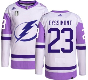 Michael Eyssimont Youth Adidas Tampa Bay Lightning Authentic Hockey Fights Cancer 2022 Stanley Cup Final Jersey