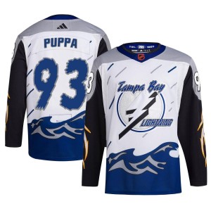 Daren Puppa Youth Adidas Tampa Bay Lightning Authentic White Reverse Retro 2.0 Jersey