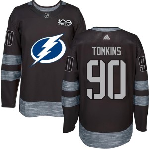 Matt Tomkins Men's Tampa Bay Lightning Authentic Black 1917-2017 100th Anniversary Jersey