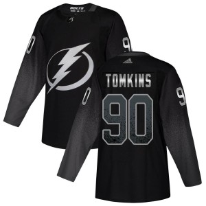 Matt Tomkins Men's Adidas Tampa Bay Lightning Authentic Black Alternate Jersey