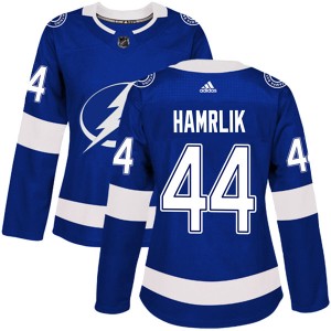 Roman Hamrlik Women's Adidas Tampa Bay Lightning Authentic Blue Home Jersey