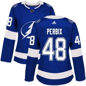 Nick Perbix Women's Adidas Tampa Bay Lightning Authentic Blue Home Jersey
