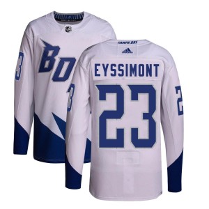 Michael Eyssimont Youth Adidas Tampa Bay Lightning Authentic White 2022 Stadium Series Primegreen Jersey