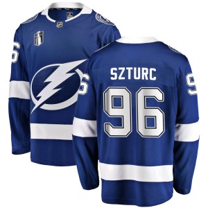 Gabriel Szturc Men's Fanatics Branded Tampa Bay Lightning Breakaway Blue Home 2022 Stanley Cup Final Jersey