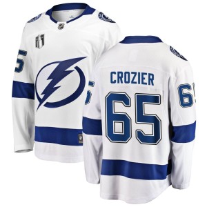 Maxwell Crozier Youth Fanatics Branded Tampa Bay Lightning Breakaway White Away 2022 Stanley Cup Final Jersey