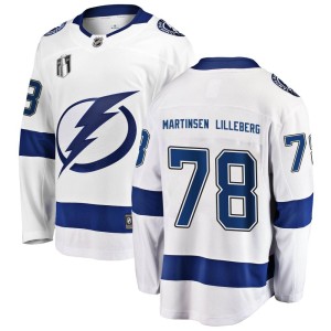 Emil Martinsen Lilleberg Youth Fanatics Branded Tampa Bay Lightning Breakaway White Away 2022 Stanley Cup Final Jersey